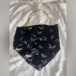 SHEIN bandana style gold chain butterfly top